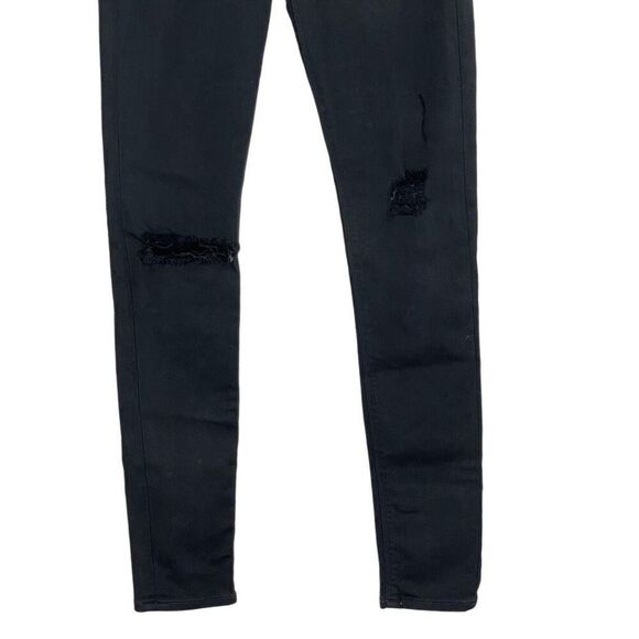 Hudson Jeans Black Nico Midrise Distressed Super Skinny Jeans Size 24 - Picture 3 of 10